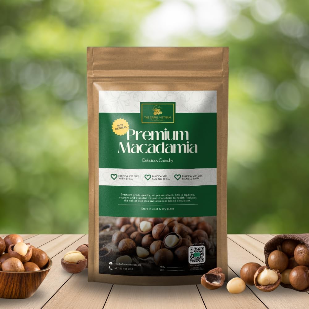 Combo of 2 - Natural Process Whole Bean Coffee 500g | Premium Macadamia Nuts VIP Size 500g