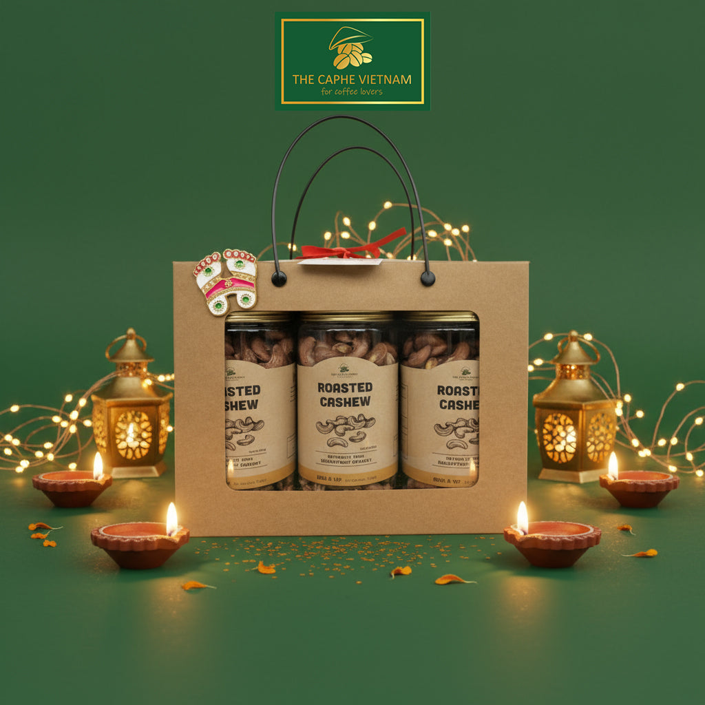 Premium Wood Fire Cashew Nuts, Salted Cashews with Skin, Pack of 3 - 500g Per Box