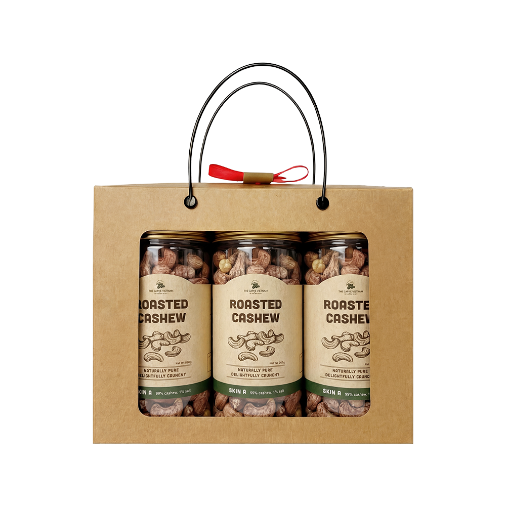 Premium Wood Fire Cashew Nuts, Salted Cashews with Skin Size A, Pack of 3 - 500g Per Box