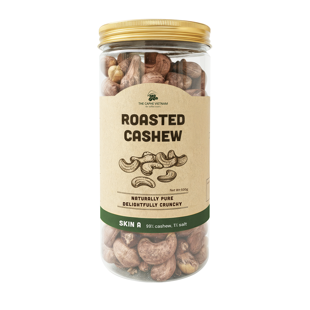 Premium Wood Fire Cashew Nuts, Salted Cashews with Skin Size A, Pack of 3 - 500g Per Box