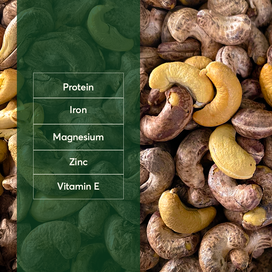 Premium Wood Fire Cashew Nuts, Salted Cashews with Skin, Pack of 3 - 500g Per Box