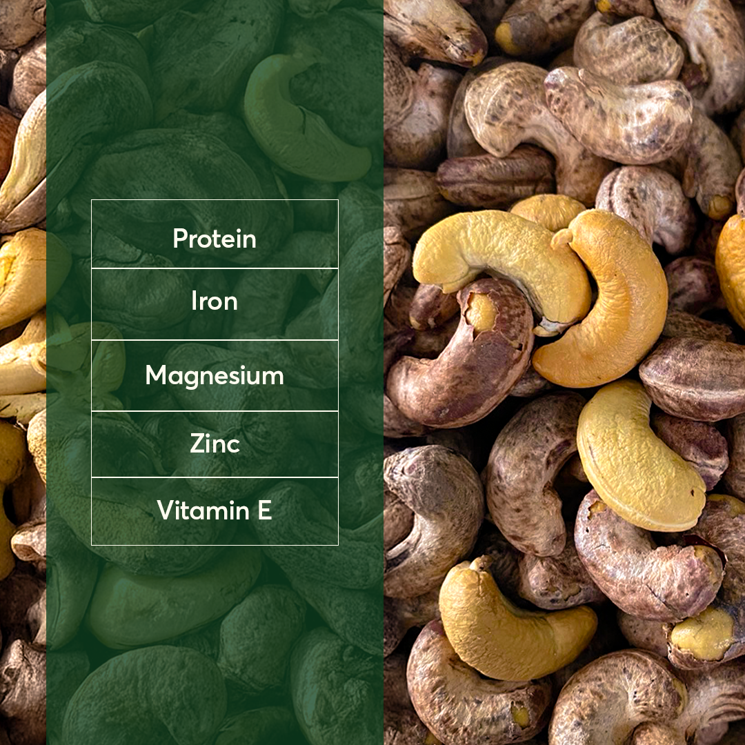 Premium Wood Fire Cashew Nuts, Salted Cashews with Skin Size A, Pack of 3 - 500g Per Box