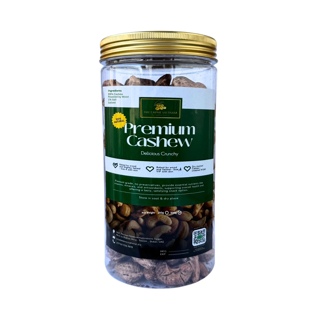 Combo of 2 - Premium Wood Fire Cashew Nuts, Salted 500g | Premium Macadamia Nuts VIP Size 500g