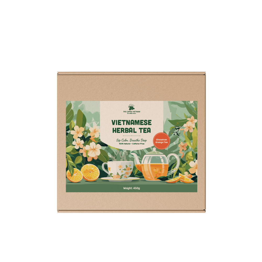 Combo Gift Set - Premium Quality Yellow Process 250g + Cinnamon Orange + Vietnamese Phin Filter (Red)