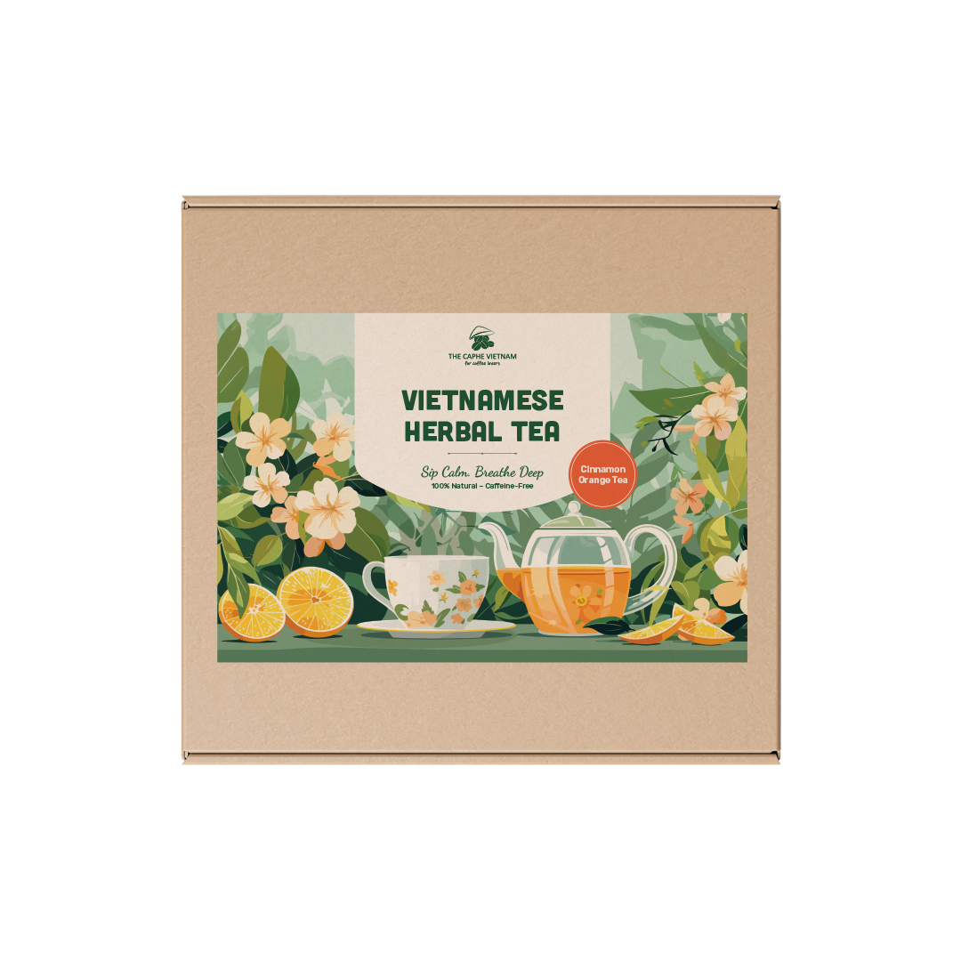 Combo Gift Set - Premium Quality Yellow Process 250g + Cinnamon Orange + Vietnamese Phin Filter (Red)