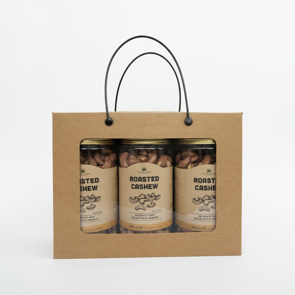 Premium Wood Fire Cashew Nuts, Salted Cashews with Skin, Pack of 3 - 500g Per Box