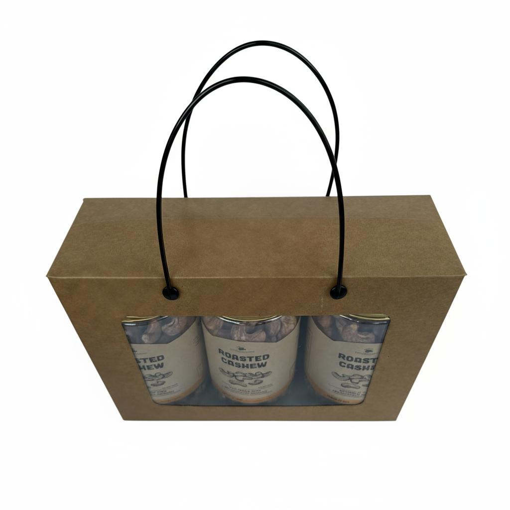 Premium Wood Fire Cashew Nuts, Salted Cashews with Skin, Pack of 3 - 500g Per Box