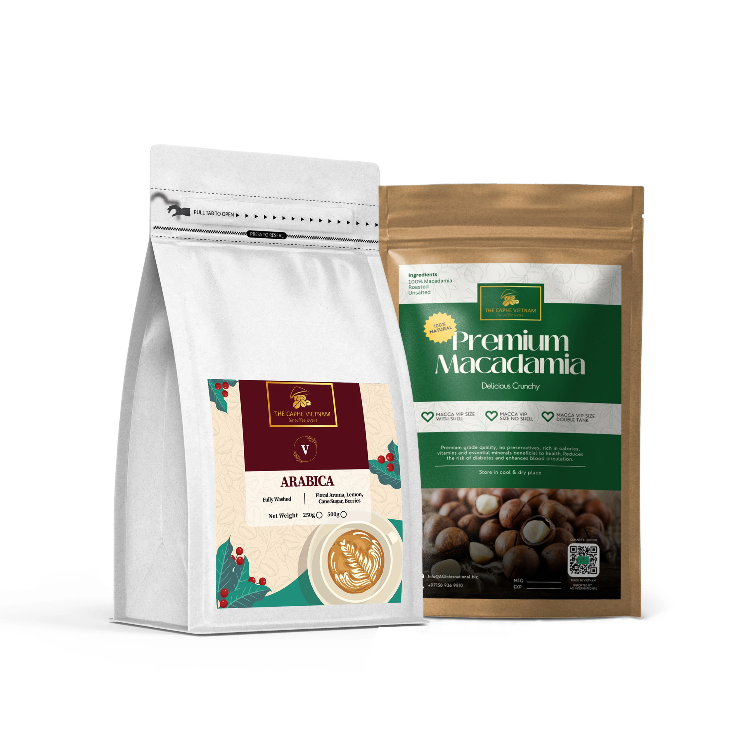 Combo Gift Set - Specialty Arabica & Robusta 500g + Macadamia Vip size Double Tanks 500g